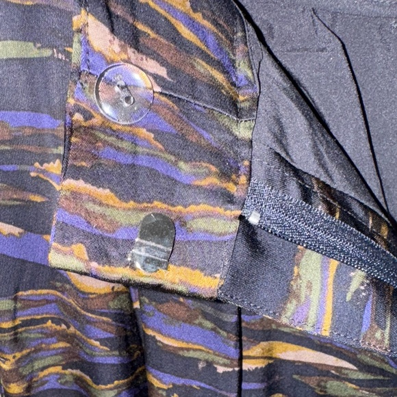 Frank & Oak Midnight Blue and Brown Wide Leg Trousers - Picture 3 of 8